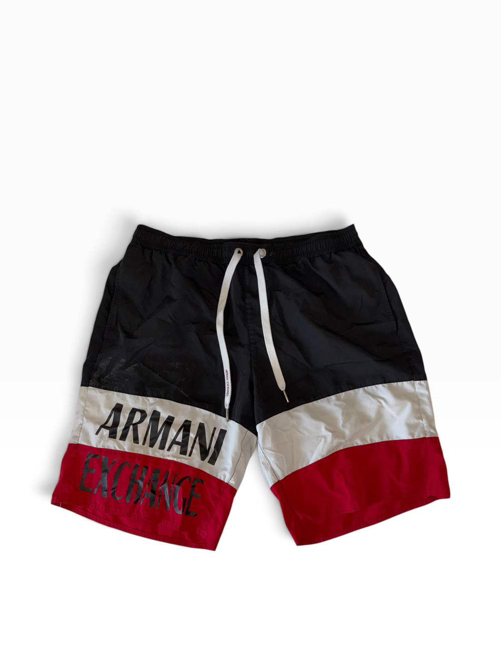 Armani Exchange Shorts | Black/Red with White Mesh Liner | Size L